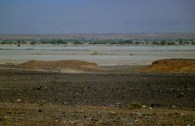 White Clay Pans and a Distant Water Course