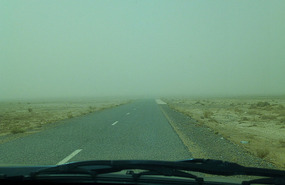 Visibility in the Sand Storm is Down to Meters