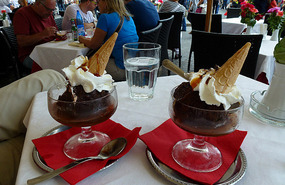 Our Liqueur Soaked Tartufo, Cafe Ai Tre Tartufi 