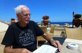 Alan Enjoying an Afternoon at Des Etrangers Hotel