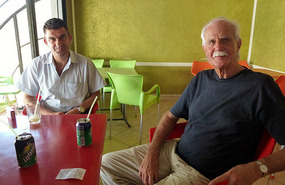 Mohammad and Alan in a Le Kef Cafe