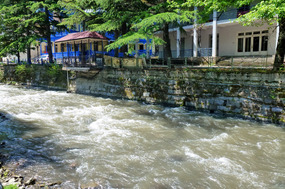 The Fast Flowing Mtkvari River Through Borjomi