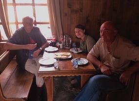 Alan, Keti and Vano at Lunch at Ushguli
