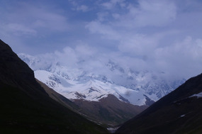 Mount Shkhara Towering Over Ushguli Valley