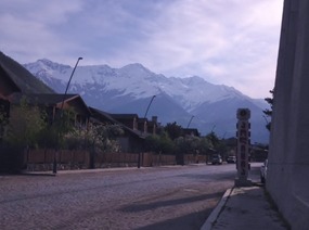 Mestia's Main Street in the First Light of Dawn 
