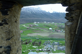 View of Ushguli from the Museum Tower