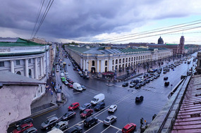 The Huge Gostiny Dvor Store on Nevsky Avenue