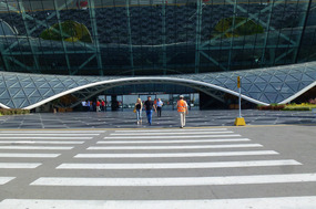 Entrance to Heydar Aliyev Airport, Baku