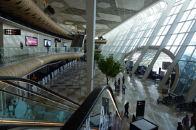 Inside the Heydar Aliyev Airport, Baku