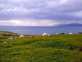 Kazakh Gers Surrounding Lake Sayram (c. Nyx Ning)