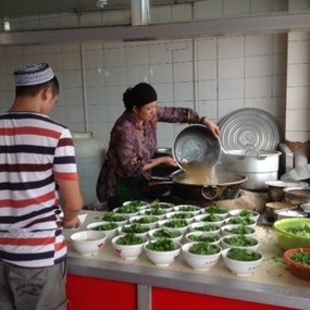 Serving Numerous Bowls of Mutton Soup