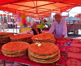 Unfriendly Bread Sellers in Kuqa Markets