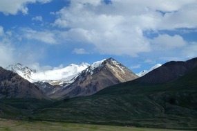 Sun Setting Over the Pamirs Toward Pakistan