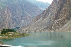 Skirting Lake Attabad on the New Karakoram Highway