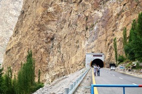 Entering one of the Pak-China Friendship Tunnels