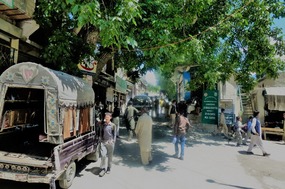 Outside the "30 Beded Hospital" at Hopar
