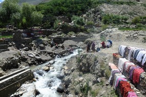 Women Washing Clothes in a Stream in Nagyr