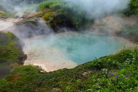 Acid Lake Surrounded by Geysers