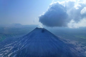 Smoldering Kariymsky Volcano