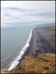 Endless black sand beach