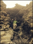 Tucked in a sea cave.