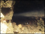 Pixie climbing in the lava tube