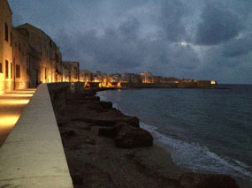 Trapani waterfront at night