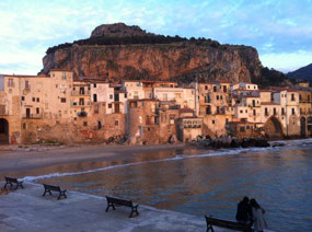 Cefalu and La Rocca from breakwater