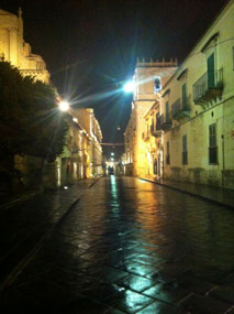 They roll up the streets after dark in Noto