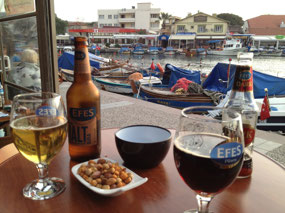 Drinking on the waterfront in Foca