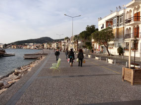 Walking on the waterfront in Foca