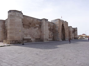 Outside walls of caravanserai in Sultanhani