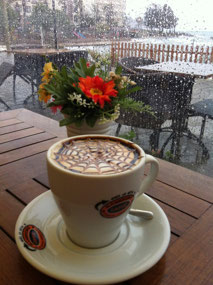 A day to drink a hot drink and watch the rain