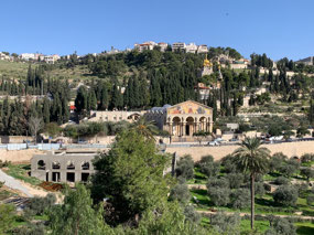 Mt. of Olives, Garden of Gethsemane in middle