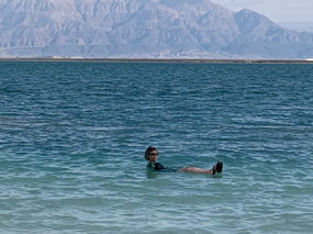 Floating in the Dead Sea