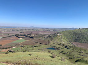Syria about four miles away past white buildings