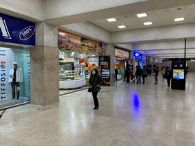 Grabbing dinner in the Metro