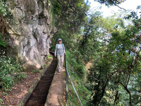 The trail is tight in places