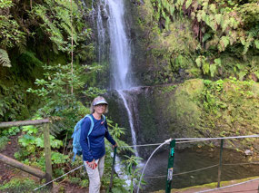 Trail used to follow the levada into the waterfall
