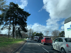 Salisbury Cathedral ahead, as close as we got
