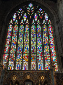 Amazing stain glass inside St. Mary's