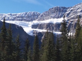 Icefields and glacier above the highway