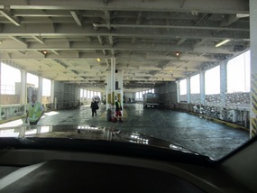 Driving on to the ferry bound for Caribou, NS