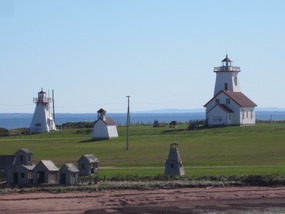 Lighthouse at Wood Island, PEI as we sail away