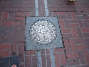 Medallion designating the Freedom Trail
