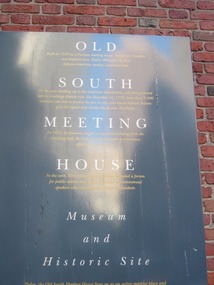 Old South Meeting House Plaque