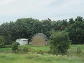 We saw many farms across the countryside