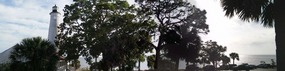 Panorama of the Lighthouse and oak trees