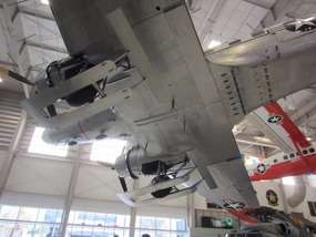 Skytrain from below, showing skis for snow landing