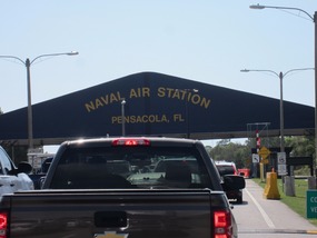 Waiting to go through the gate